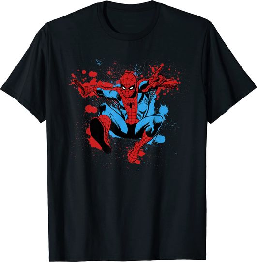 Splatter T-Shirt Marvel Spider-Man Paint Splatter Portrait