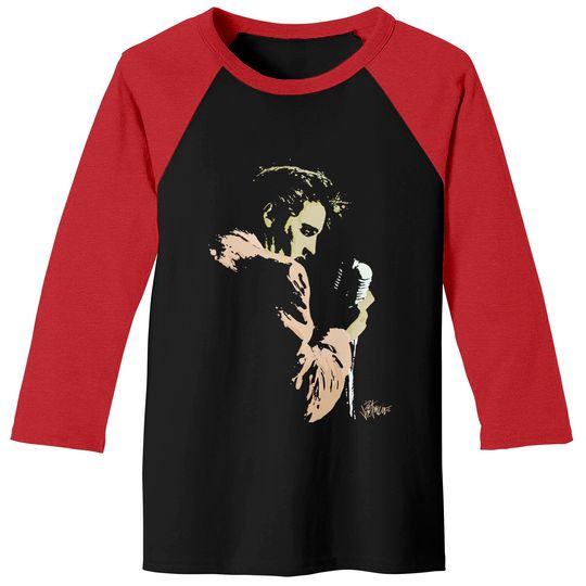 Elvis Presley The King Rock Early Elvis Adult Baseball Tee