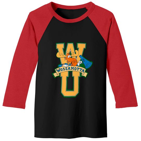 Rocky And Bullwinkle Wossamotta U Logo Baseball Tee