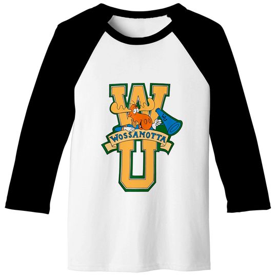 Rocky And Bullwinkle Wossamotta U Logo Baseball Tee