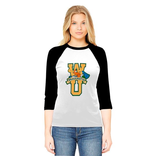 Rocky And Bullwinkle Wossamotta U Logo Baseball Tee