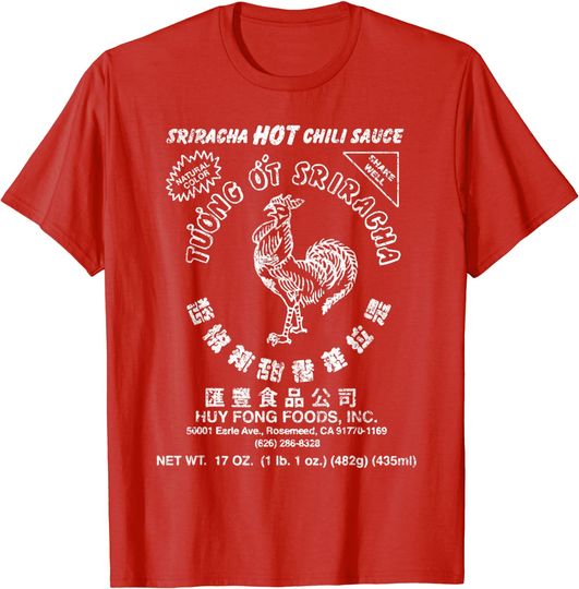 Sriracha T-shirt Hot Chili-Sauce, Sriracha Hot Chili-Sauce