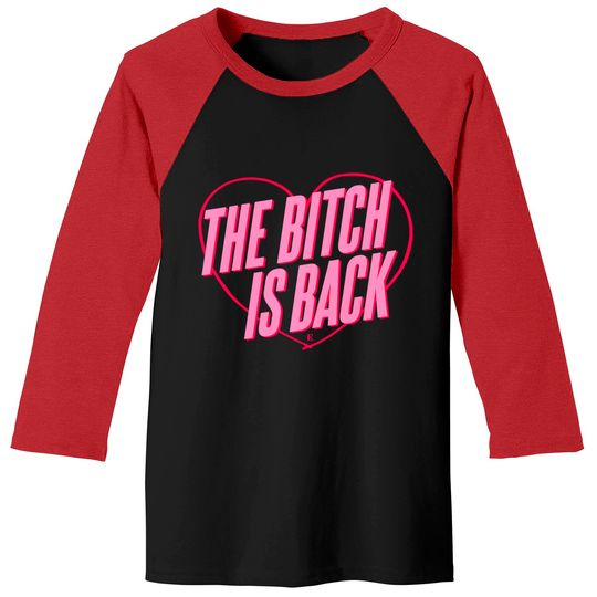 Elton John  The Bitch Is Back Heart Baseball Tee