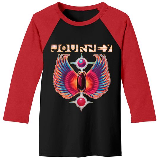 Journey Rock Band Music Group Colored Wings Logo Baseball Tee
