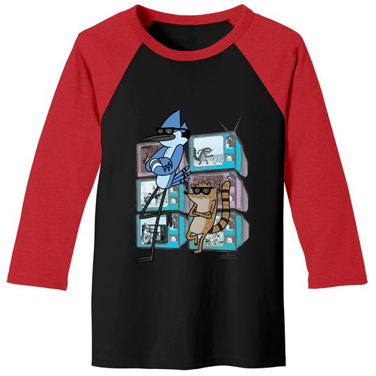 Cartoon Baseball Tee Regular Show Mordecai And Rigby Tv Too Cool