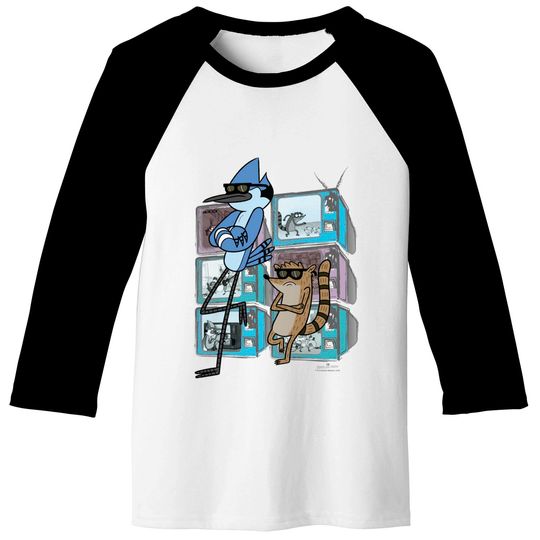 Cartoon Baseball Tee Regular Show Mordecai And Rigby Tv Too Cool