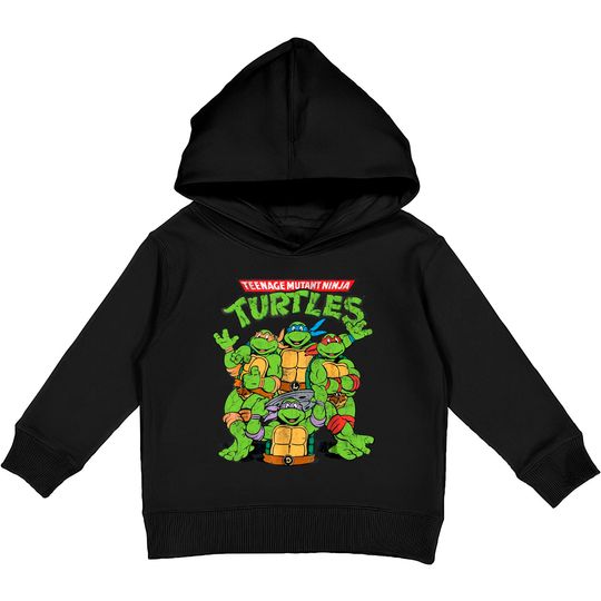Teenage Mutant Ninja Turtles Classic Retro Logo Kids Pullover Hoodie