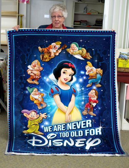 Snow White And Seven Dwarfs Blanket | Disney Inspired Soft Cozy Comfy Throw Fleece | Couch Sofa Bedroom Livingroom Office Home Decoration