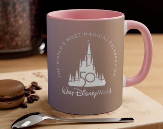 Disneyworld 50th Rose Gold Coffee Mug, 11oz, Disneyland Vacation 2021