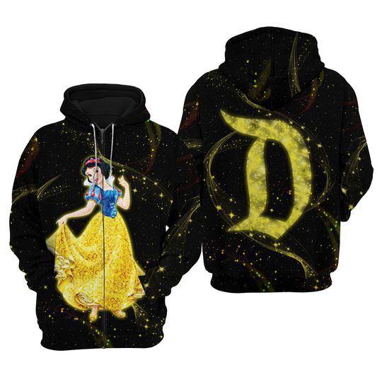 Snow White Gold Glitter Pixie Dust D Disney Sweatshirt/Hoodie/Fleece Jacket | Unisex Cartoon Outfits