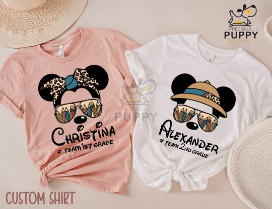 Disneyland Mickey Back To School T Shirt, Custom Vintage Mickey