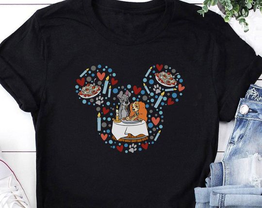 Lady And The Tramp Disney Shirt, Disney Couple Shirt, Honeymoon Shirt