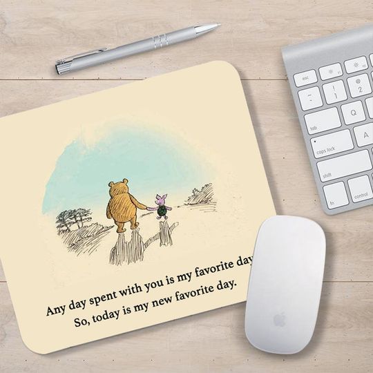 Gaming Mouse Pad, Non-slip Rubber Base Mouse Mat, Disney Winnie Pooh Quote, My Favorite Days