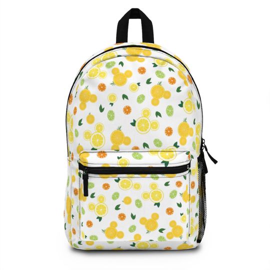 Citrus Hidden Mickey Backpack, Disney Pattern School Bag