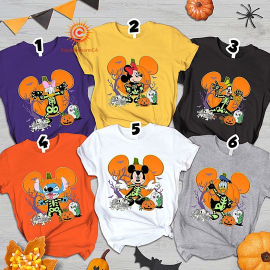Disney Skeleton Disney Pumpkin Matching T-Shirt