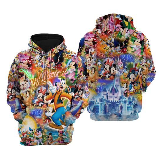 It's Magic Goofy Magical Glitter Castle | Disney Sweatshirt/Hoodie/Jacket| Unisex Cartoon Graphic Outfits
