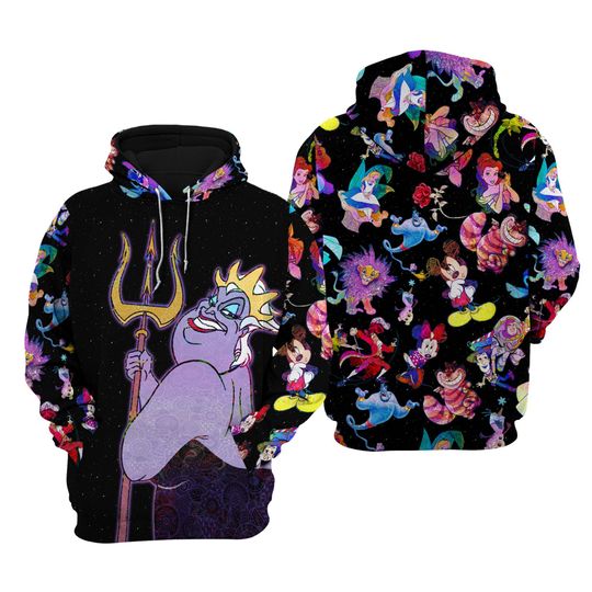 Ursula Galaxy Night Sky Patterns | Disney Sweatshirt/Hoodie/Fleece Jacket | Unisex Cartoon Outfits
