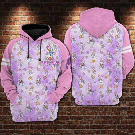 Daisy Duck Pattern Raglan | Disney Sweatshirt/Hoodie/Fleece Jacket