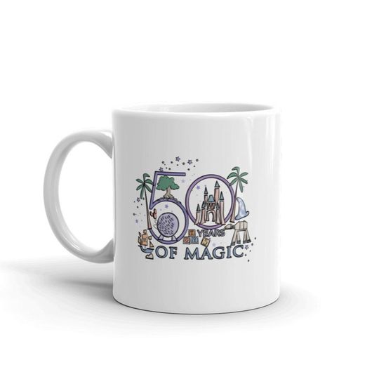 Discover 50 Years of Magic Disney Mug White Glossy Walt Disney World