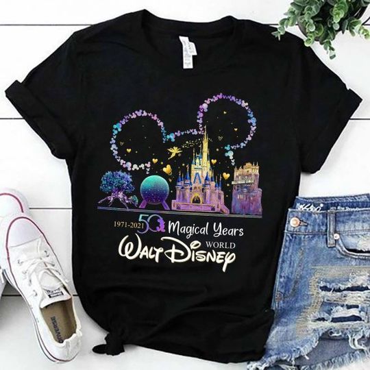 Disney Gifts Disney 50th Anniversary Glitery Disney Tshirt