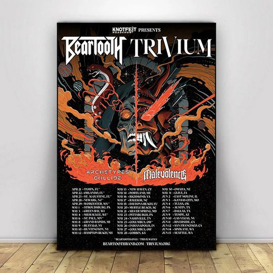 Beartooth + Trivium Tour 2023 Poster