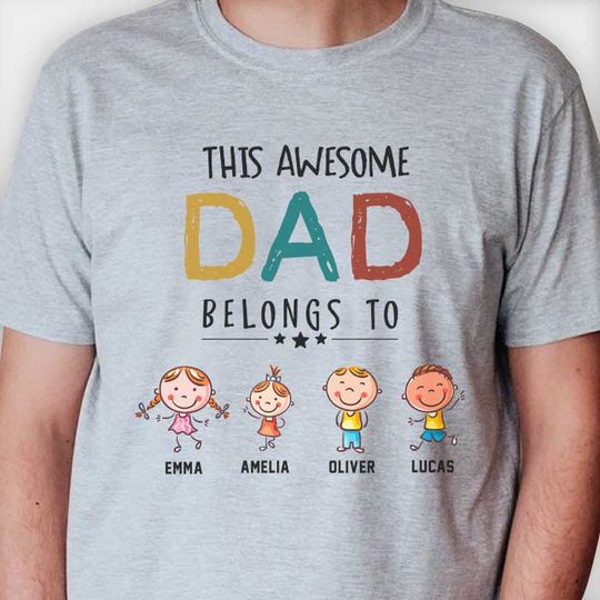Discover This Is Our Awesome Dad - Personalized Unisex T-shirt