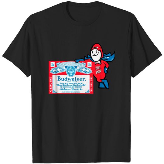 Discover Bud Man Budweiser Label - Budman - T-Shirt