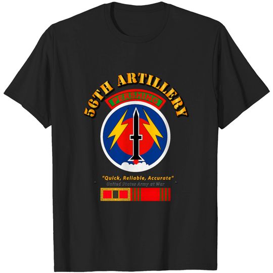 Discover Army 56th Artillery Pershing w Svc Medals T-shirt