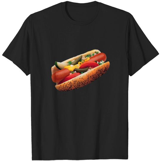 Discover Chicago Style Hot Dog Art Design - Chicago Hot Dog - T-Shirt