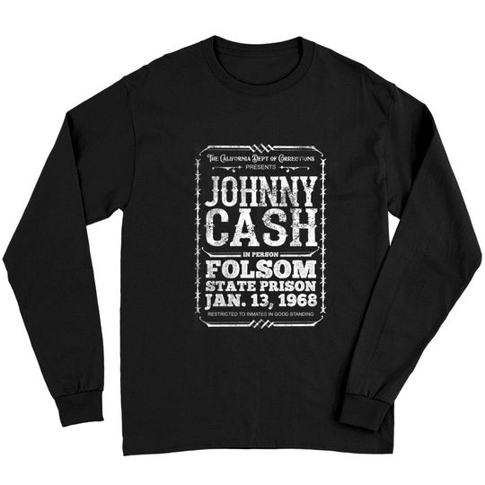 Discover Cash at Folsom Prison, distressed - Johnny Cash - Long Sleeves