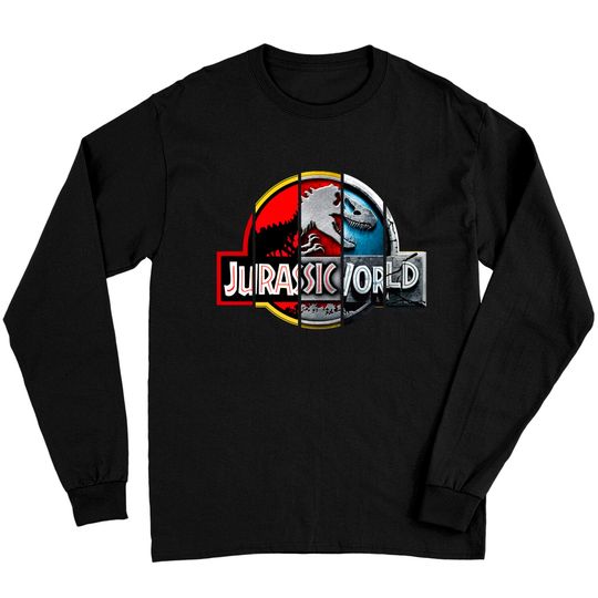 Discover Jurassic World logo evolution. Birthday party gifts. ly licensed merch. Perfect present for mom mother dad father friend him or her - Jurassic Park - Long Sleeves