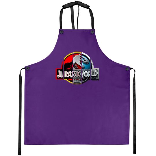 Discover Jurassic World logo evolution. Birthday party gifts. ly licensed merch. Perfect present for mom mother dad father friend him or her - Jurassic Park - Aprons