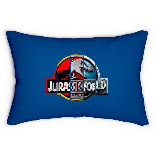 Discover Jurassic World logo evolution. Birthday party gifts. ly licensed merch. Perfect present for mom mother dad father friend him or her - Jurassic Park - Lumbar Pillows