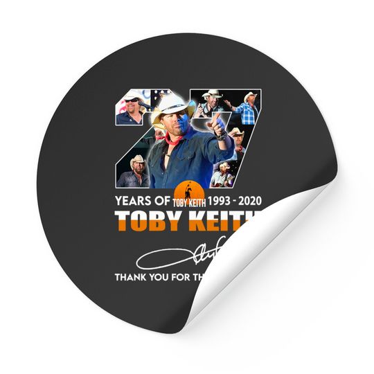 Discover Toby Keith 1993-2022 Toby Keith Thank You The Memories Stickers