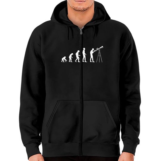 Discover Telescope Evolution Astronomy Solar System Science Zip Hoodies