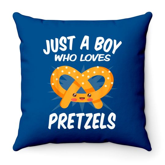 Discover Just A Boy Who Loves Pretzels Throw Pillows