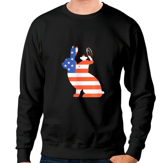 Discover American Flag Cowboy Riding Bull Jack Rabbit Sweatshirts