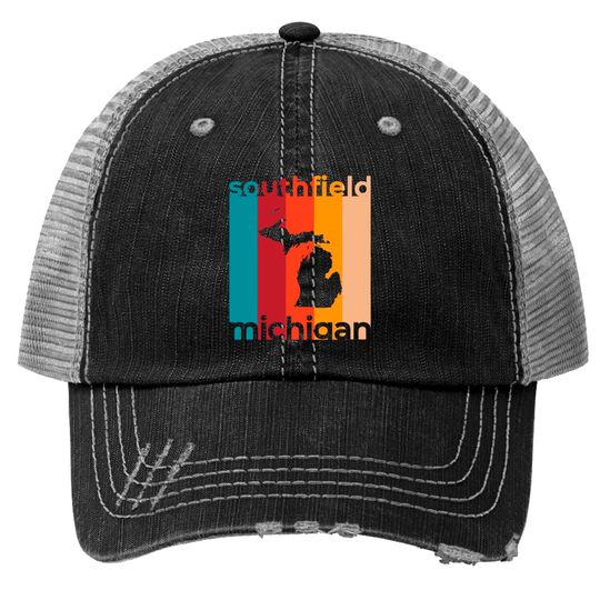 Discover Southfield Michigan Retro - Southfield - Trucker Hats