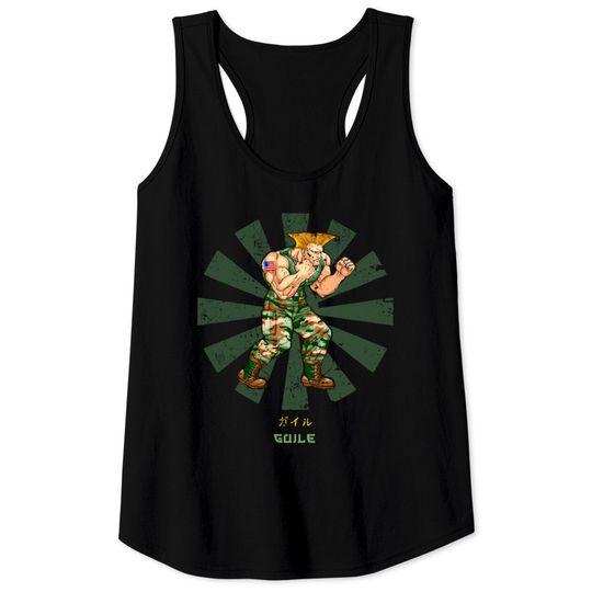 Discover Guile Street Fighter Retro Japanese - Street Fighter - Tank Tops