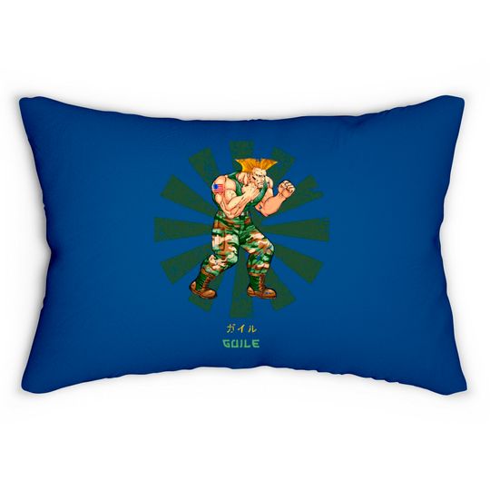 Discover Guile Street Fighter Retro Japanese - Street Fighter - Lumbar Pillows