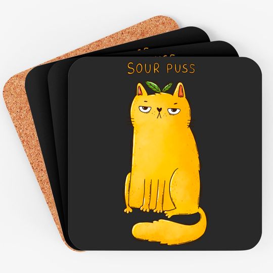 Discover Sour Puss - Cat - Coasters