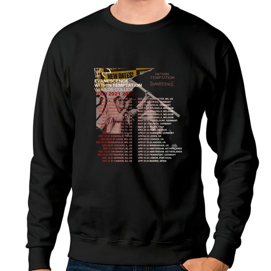 Discover Evanescence Within Temptation Worlds Collide Tour 2022 Sweatshirts
