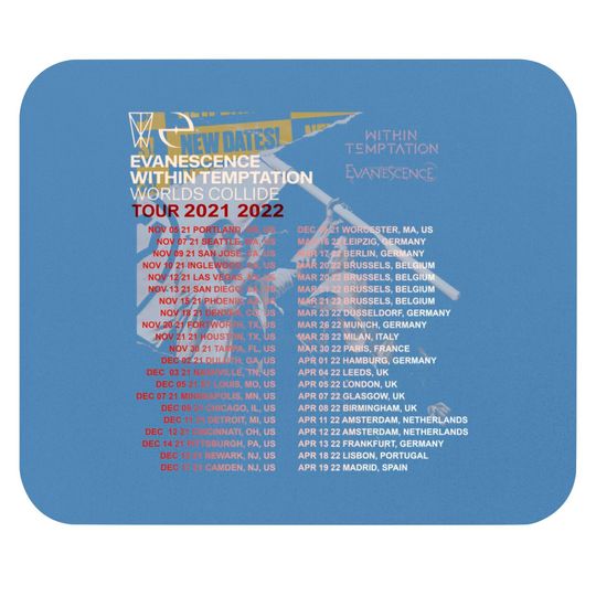 Discover Evanescence Within Temptation Worlds Collide Tour 2022 Mouse Pads