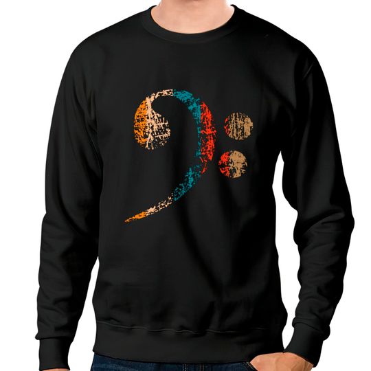 Discover Big Bass Clef Bass Key For Bass Guitarists & Bands Sweatshirts