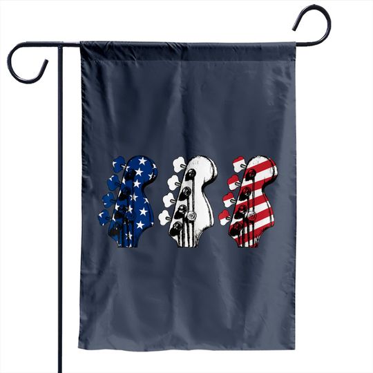 Discover Red White Blue Guitar Head Guitarist 4th Of July Garden Flags