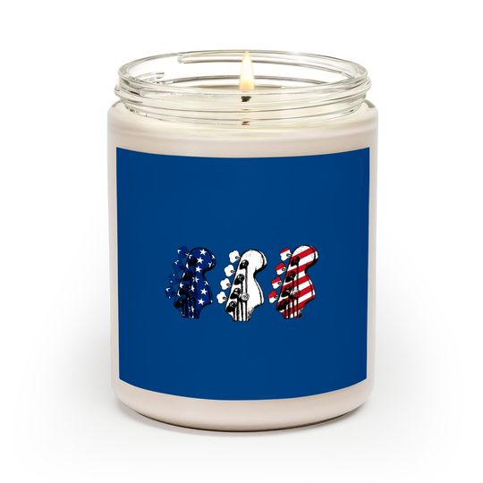 Discover Red White Blue Guitar Head Guitarist 4th Of July Scented Candles
