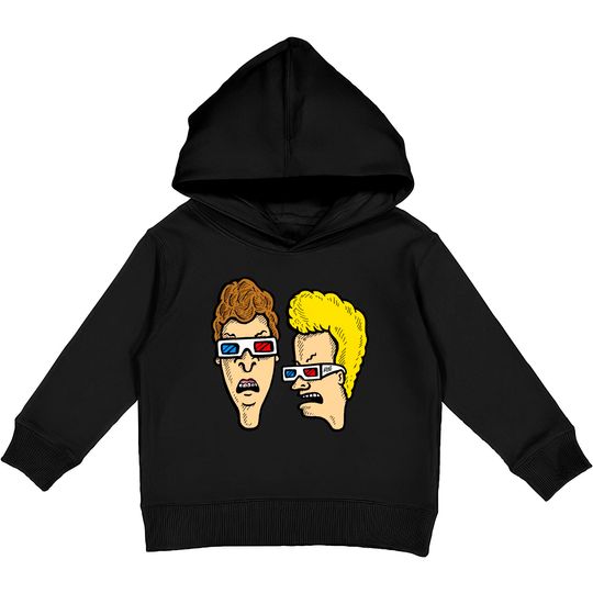 Discover Beavis and Butthead - Dumbasses in 3D - Beavis And Butthead Wearing 3d Glasses - Kids Pullover Hoodies
