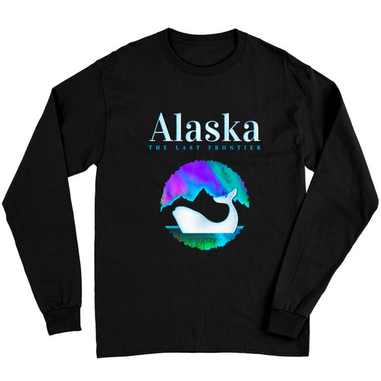 Discover Alaska Northern Lights Orca Whale with Aurora Long Sleeves