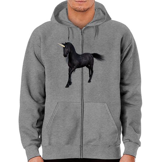 Discover Black Unicorn Zip Hoodies