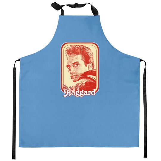 Discover Merle Haggard /// Retro Style Country Music Fan Gift - Merle Haggard - Kitchen Aprons